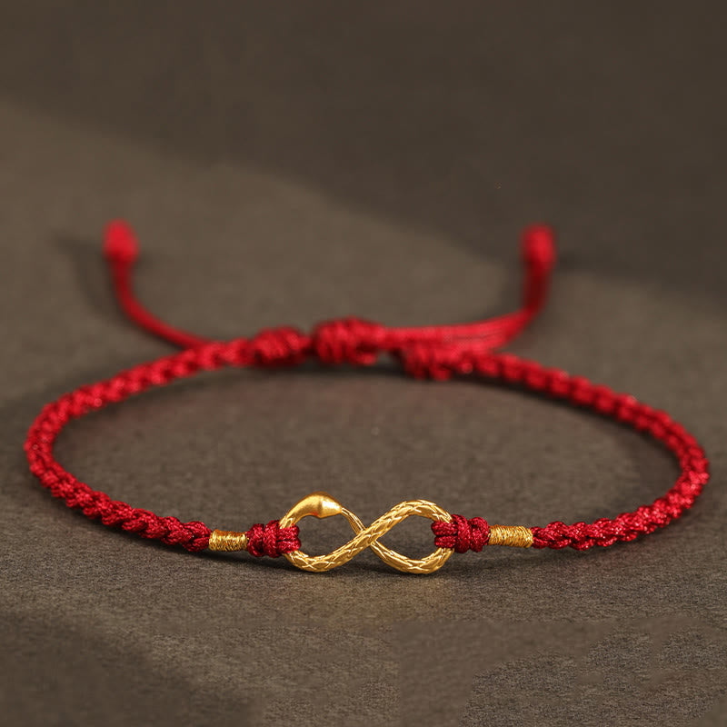 KarmaRipple's 999 Gold Year of the Snake Eternal Endless Weave Infinity Handmade Fortune Bracelet p1