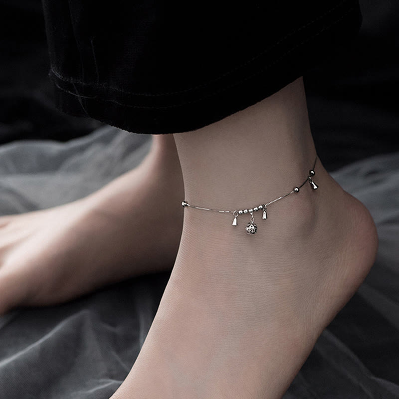KarmaRipple's 925 Sterling Silver Antiquity Bell Protection Anklet p1