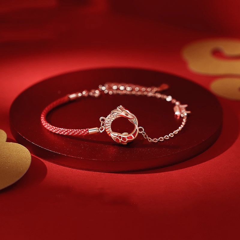 KarmaRipple's 925 Sterling Silver Year Of The Dragon Bronze Koi Fish Fortune Protection Bracelet p1