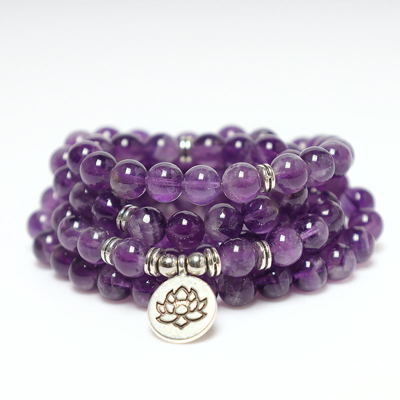 KarmaRipple's Authentic Amethyst Purification Mala Bracelet p1
