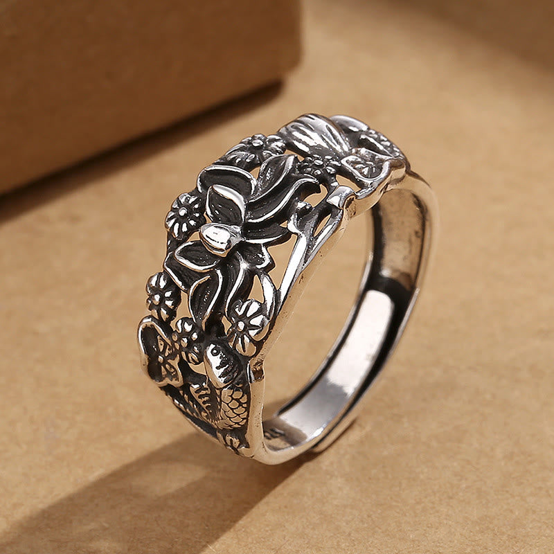 KarmaRipple's Lotus Symbol Koi Fish Enlightenment Ring p1