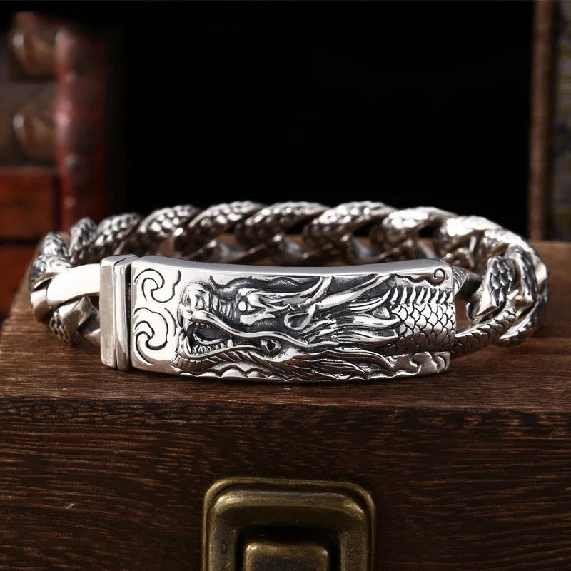 KarmaRipple's Retro Dragon Scale Pattern Engraved Protection Bracelet p1