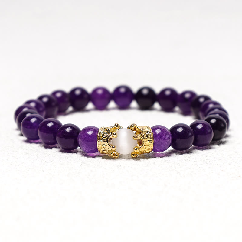 KarmaRipple's Authentic Stone King&Queen Crown Balancing Energy Beadwork Pair Bracelet p1