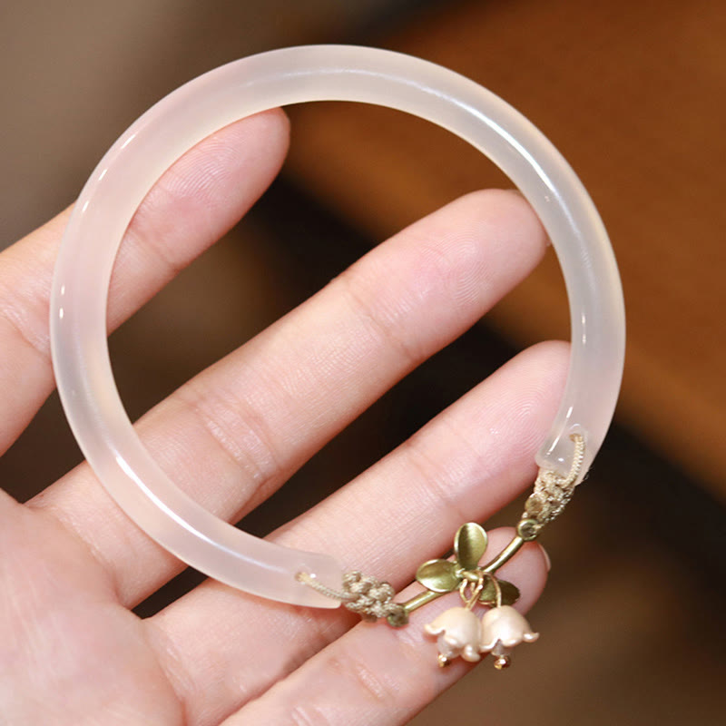 KarmaRipple's Lily of the Valley Flower Happiness Strength Bracelet Bangle p1