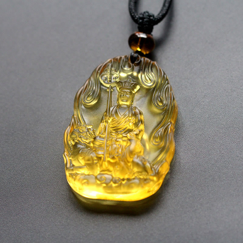 KarmaRipple's Ksitigarbha Buddha Liuli Gemstone Serenity Amulet Pendant Necklace p1