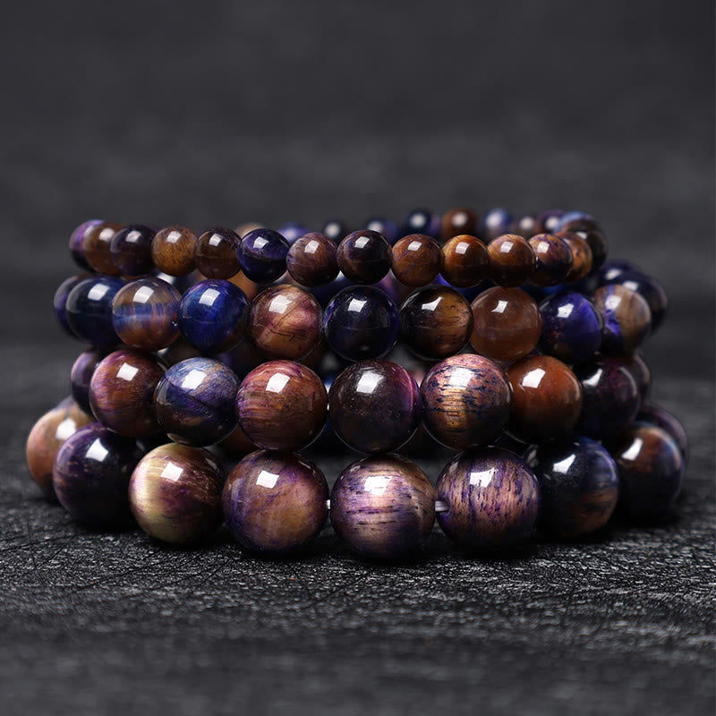 KarmaRipple's Authentic Purple Tiger Eye Protection Strength Bracelet p7