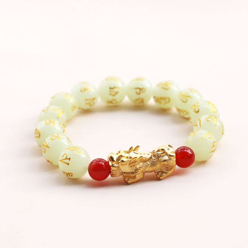 KarmaRipple's FengShui Fortunate Pixiu Glowstone Wealth Bracelet p1