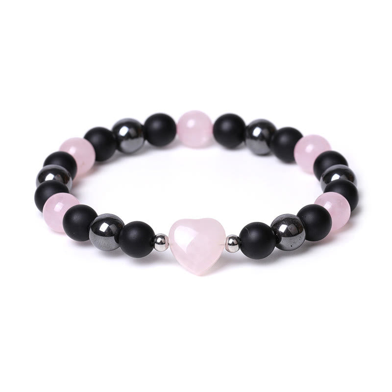 KarmaRipple's Black Onyx Tiger Eye Stone Gemstone Love Heart Protection Bracelet p14