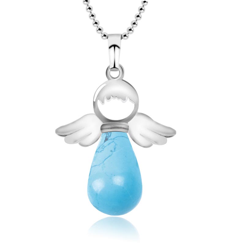 KarmaRipple's Little Angel Wings Authentic Gemstone Fortune Pendant Necklace p43