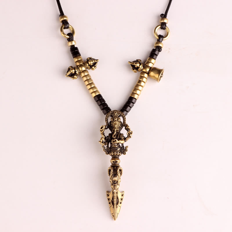 KarmaRipple's Tibetan Ganesh Ganpati Elephant God of Wealth Dorje Vajra Spiritual Power Pendant Necklace p13