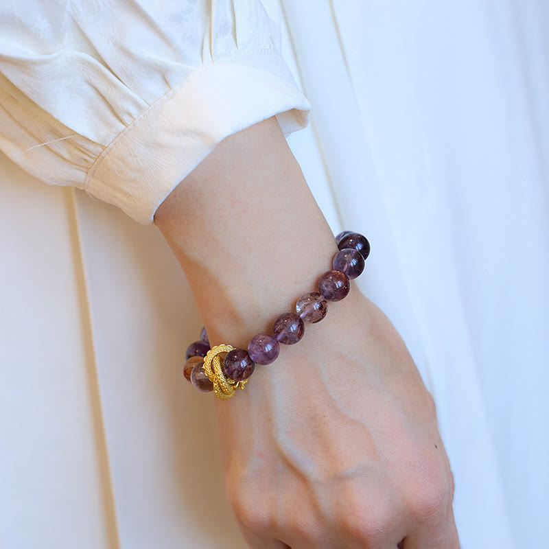 KarmaRipple's Purple Phantom Bronze Gold-plated Dragon Wisdom Bracelet p9
