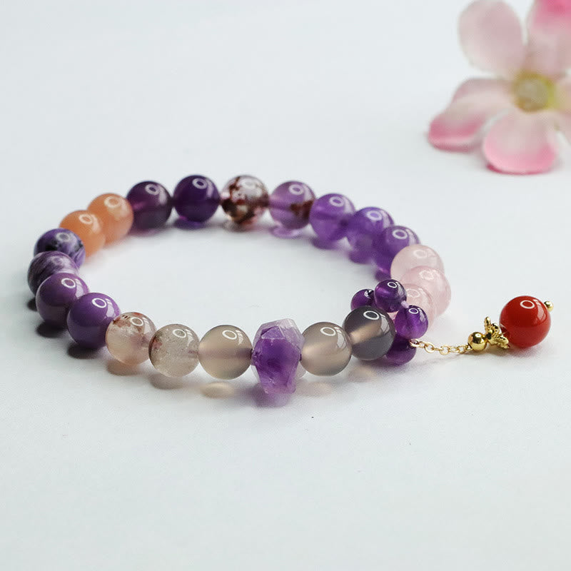 KarmaRipple's Authentic Amethyst Gemstone Inner Peace Balancing Bead Talisman Bracelet p5