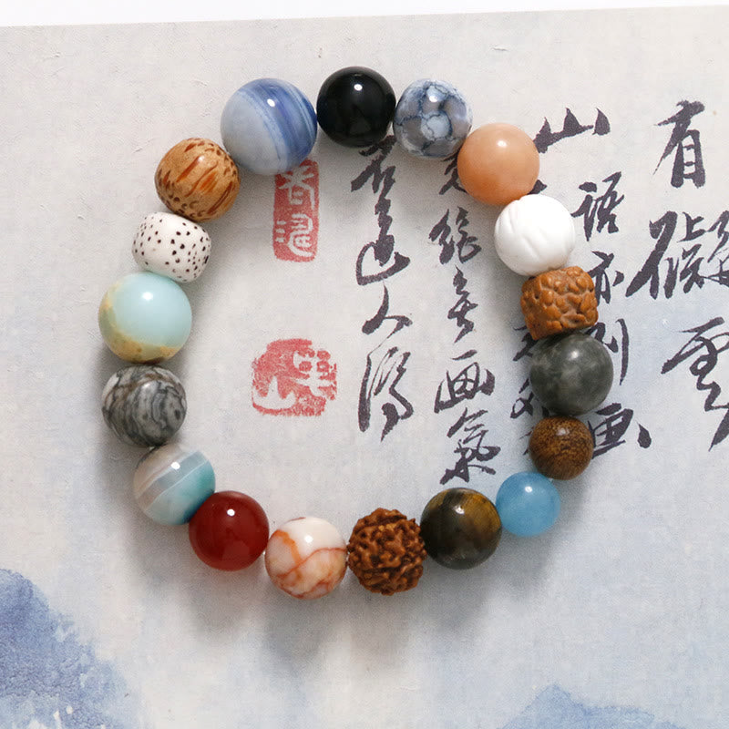 KarmaRipple's Authentic Bodhi Seed Gemstone Stone Agate Keep Away Evil Spirits Bracelet p11