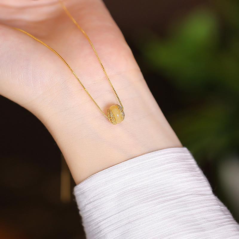 KarmaRipple's 925 Sterling Silver Authentic Hetian Jade Cyan Jade Fortune Laughing Buddha Butterfly Pendant Necklace p53