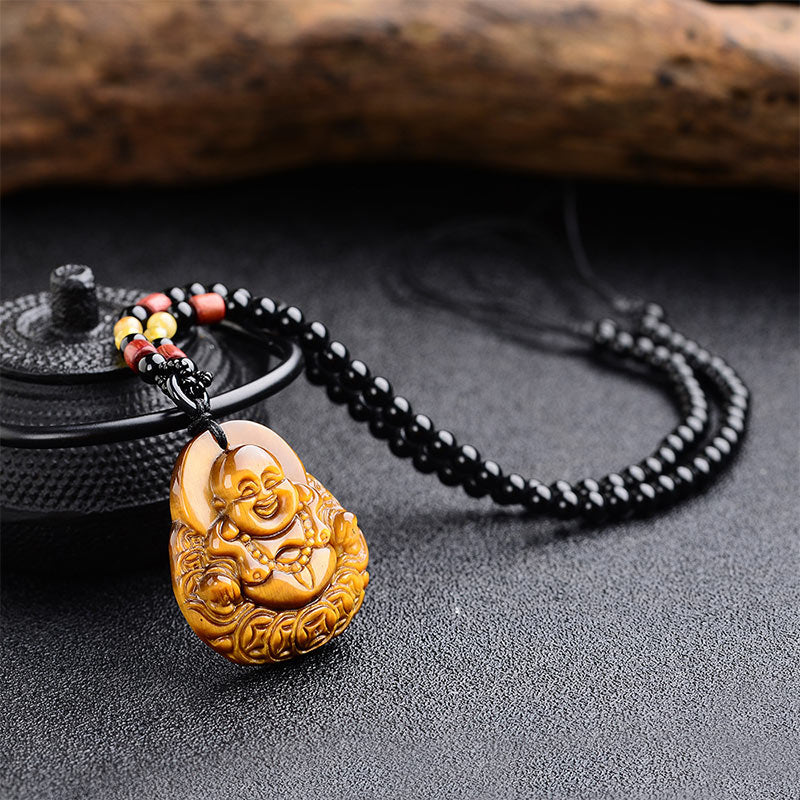 KarmaRipple's Tiger's Eye Laughing Buddha Blessing Pendant p4