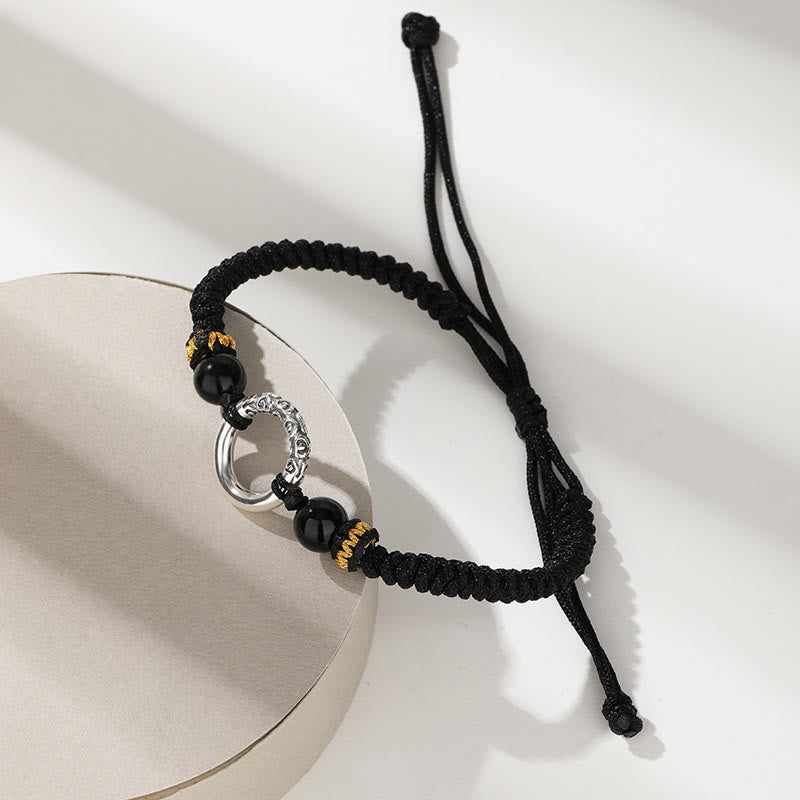 KarmaRipple's 925 Sterling Silver Peace Buckle Auspicious Clouds Fortune Woven Bracelet p4