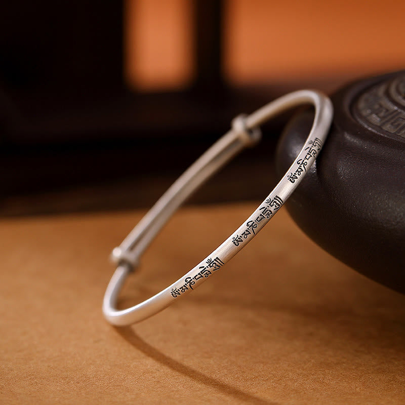 KarmaRipple's Tibetan 999 Sterling Silver Om Mani Padme Hum Love Bracelet Bangle p10