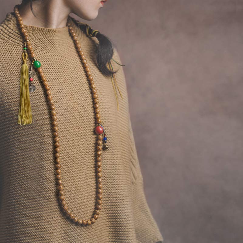 KarmaRipple's 108 Mala Beadwork Bodhi Seed Wisdom Peace Tassel Bracelet p3