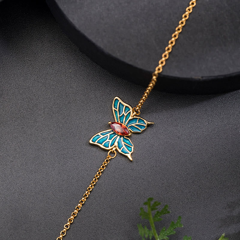 KarmaRipple's 925 Sterling Silver Butterfly Zircon Love Chain Bracelet p4