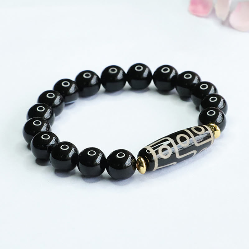 KarmaRipple's Tibetan Nine-Eye Dzi Bead Black Onyx Power Bracelet p8