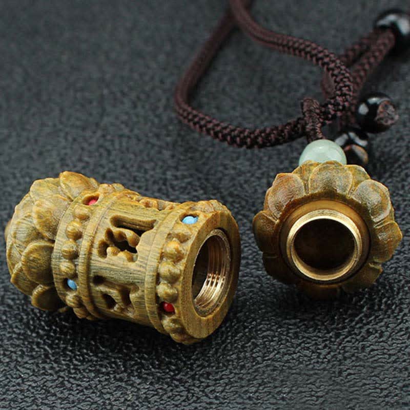 KarmaRipple's Tibet Green Sandalwood Rosewood Om Mani Padme Hum Lotus Positive Soothing Pendant Necklace p11