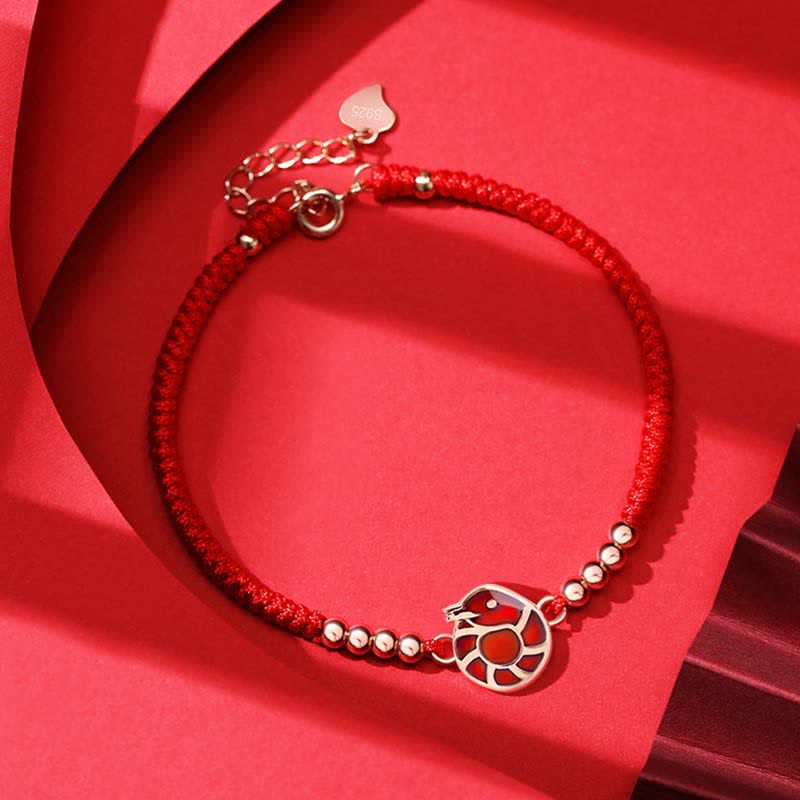 KarmaRipple's 925 Sterling Silver Chinese Zodiac Fortune Faith Discolor Red String Bracelet p33