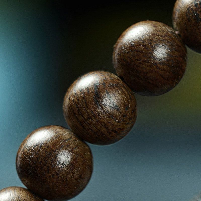 KarmaRipple's 108 Mala Beadwork 999 Gold Brunei Agarwood Heart Sutra Amber Red Agate Strength Meditation Bracelet p14