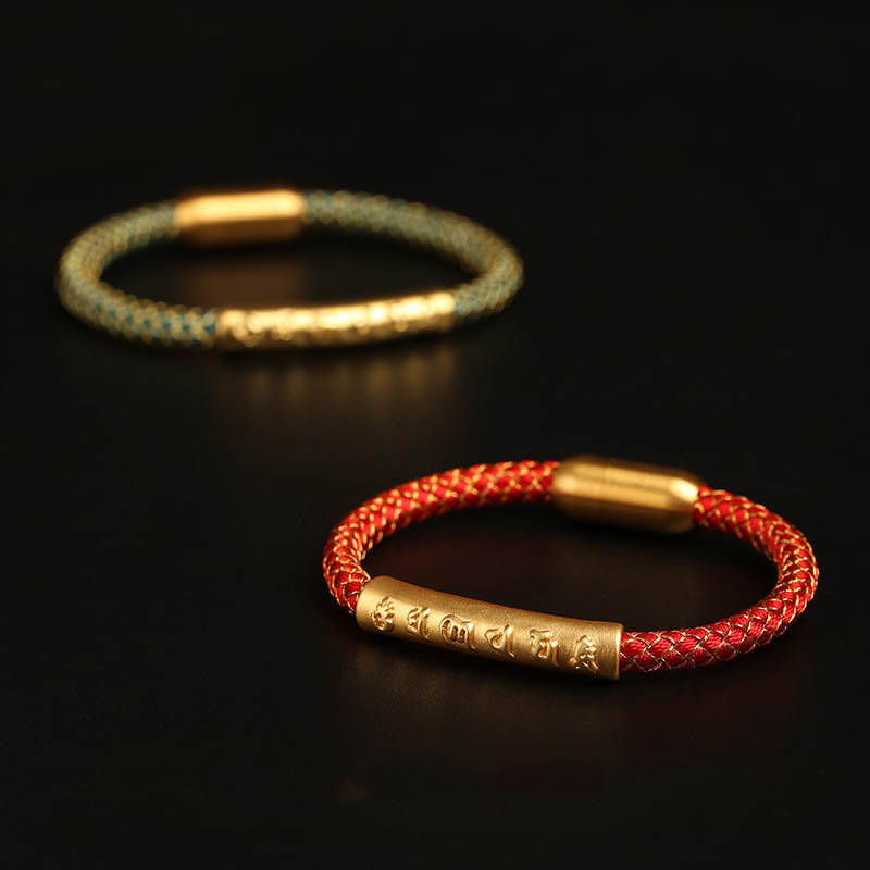 KarmaRipple's Handmade 999 Sterling Silver Om Mani Padme Hum Protection Dragon Scale Woven Magnetic Buckle Bracelet p16