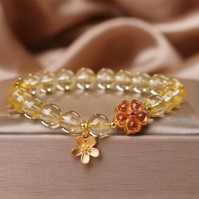 KarmaRipple's Authentic Citrine Flower Talisman Prosperity Protection Bracelet p1