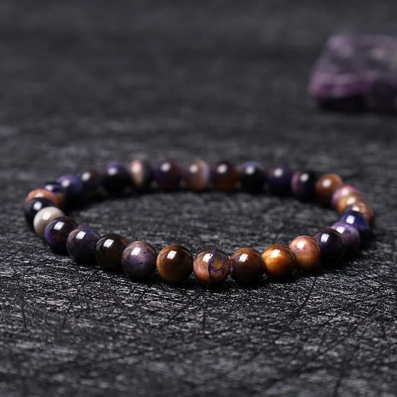 KarmaRipple's Authentic Purple Tiger Eye Protection Strength Bracelet p1