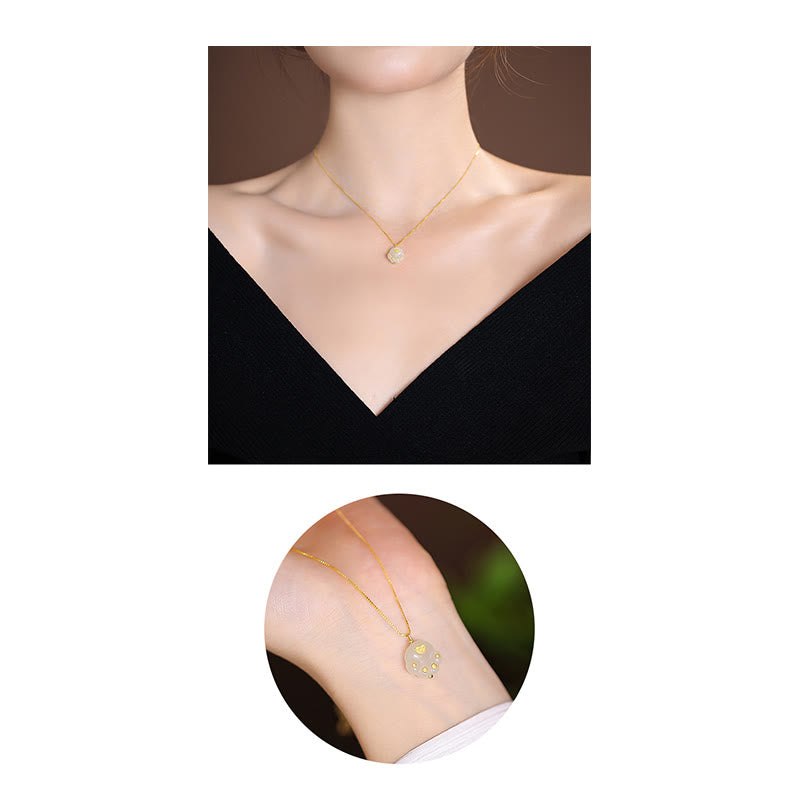 KarmaRipple's 925 Sterling Silver Authentic Hetian Jade Cyan Jade Fortune Laughing Buddha Butterfly Pendant Necklace p32