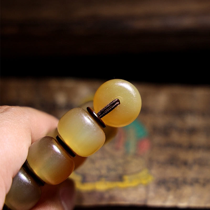 KarmaRipple's Handmade Tibetan Sheep Horn Om Mani Padme Hum Auspiciousness Bracelet p9