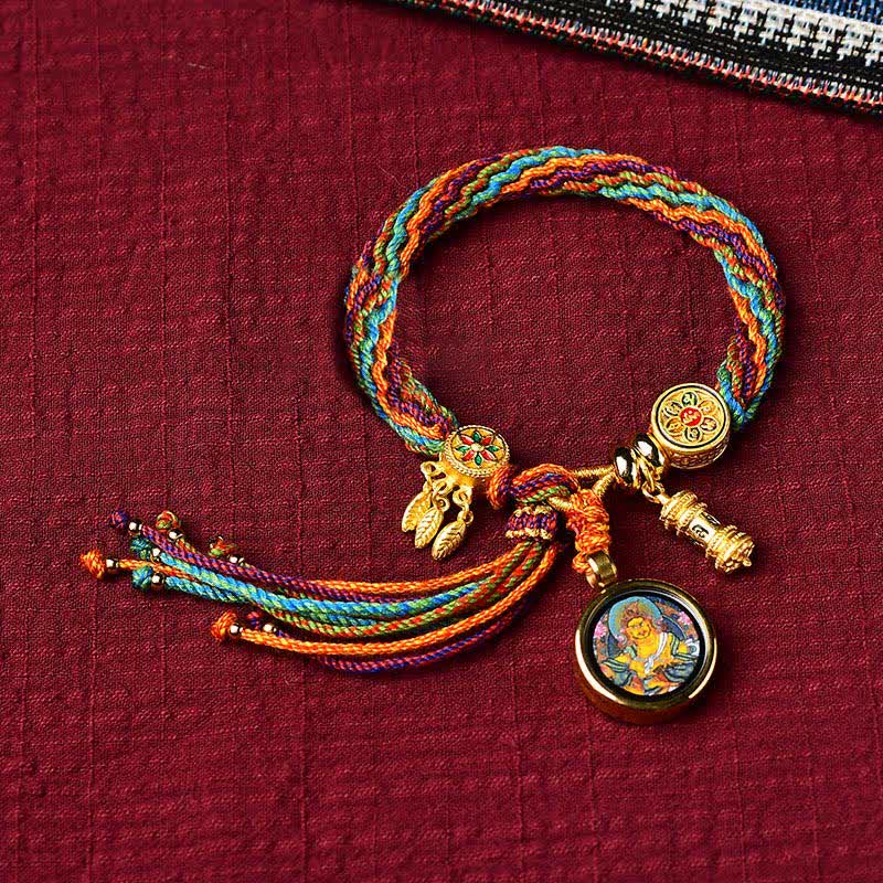 KarmaRipple's Tibetan Fortune Reincarnation Weave Prayer Wheel Dream Catcher Braid String Bracelet p2