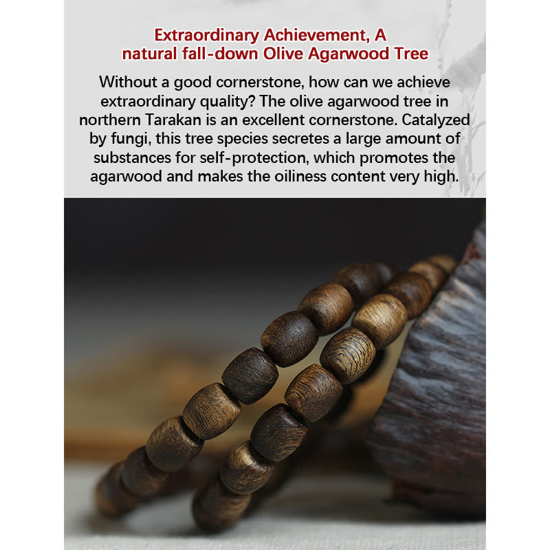 KarmaRipple's 999 Gold Rare Tarakan Agarwood Tibetan Old Spirit Bone Balance Strength Double Wrap Bracelet p13