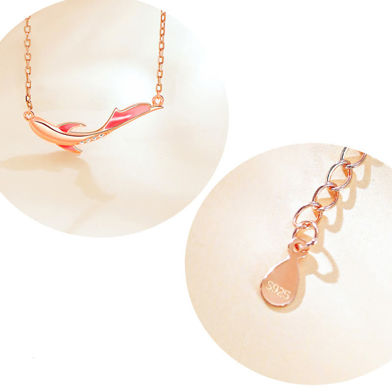 KarmaRipple's 925 Sterling Silver Koi Fish Fortune Zircon Prosperity Pendant Necklace p7