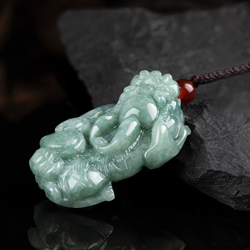 KarmaRipple's Jade PiXiu Wealth Fortune String Pendant Necklace p6