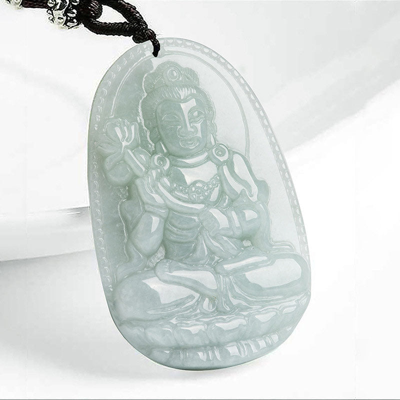 KarmaRipple's Chinese Zodiac Natal Buddha Jade Wealth Prosperity Pendant Necklace p32