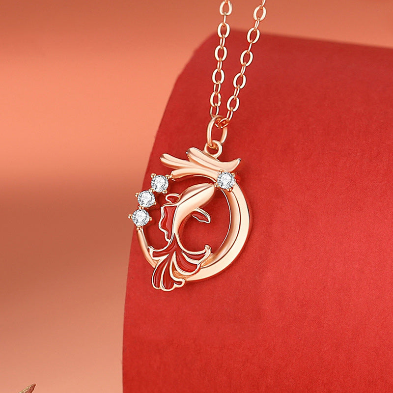 KarmaRipple's 925 Sterling Silver Year Of The Dragon Koi Fish Fu Character Fortune Pendant Necklace Bracelet p16