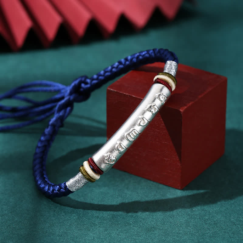 KarmaRipple's 999 Sterling Silver Om Mani Padme Hum Protection Strength String Bracelet p4