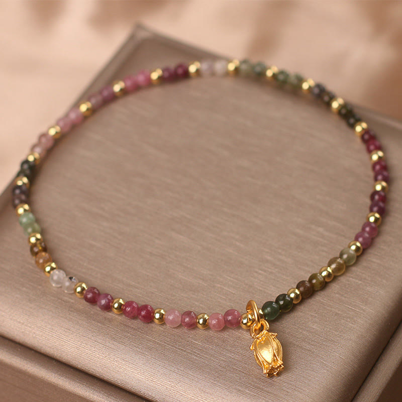 KarmaRipple's Colorful Tourmaline Flowers Positive Bracelet p9