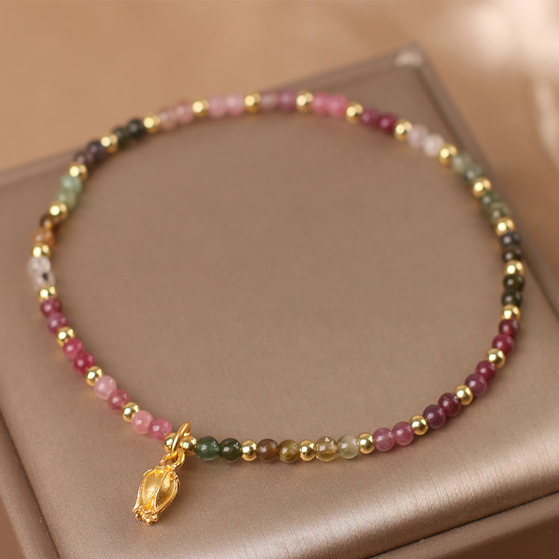 KarmaRipple's Colorful Tourmaline Flowers Positive Bracelet p10