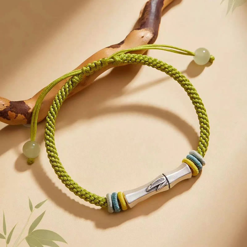 KarmaRipple's 999 Sterling Silver Red String Bamboo Enlightenment Bracelet p7