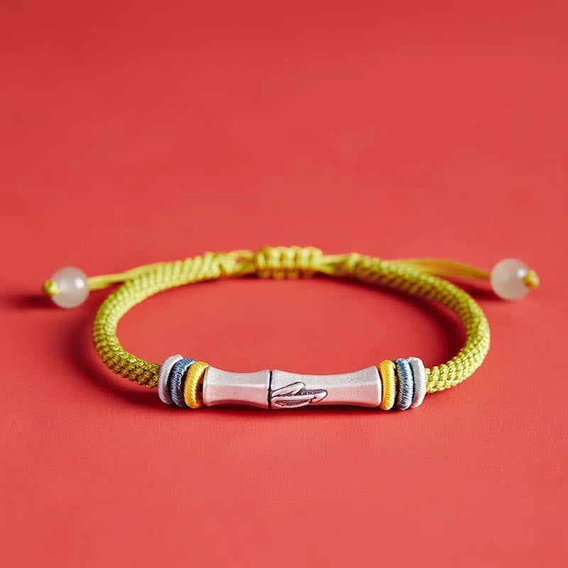 KarmaRipple's 999 Sterling Silver Red String Bamboo Enlightenment Bracelet p6
