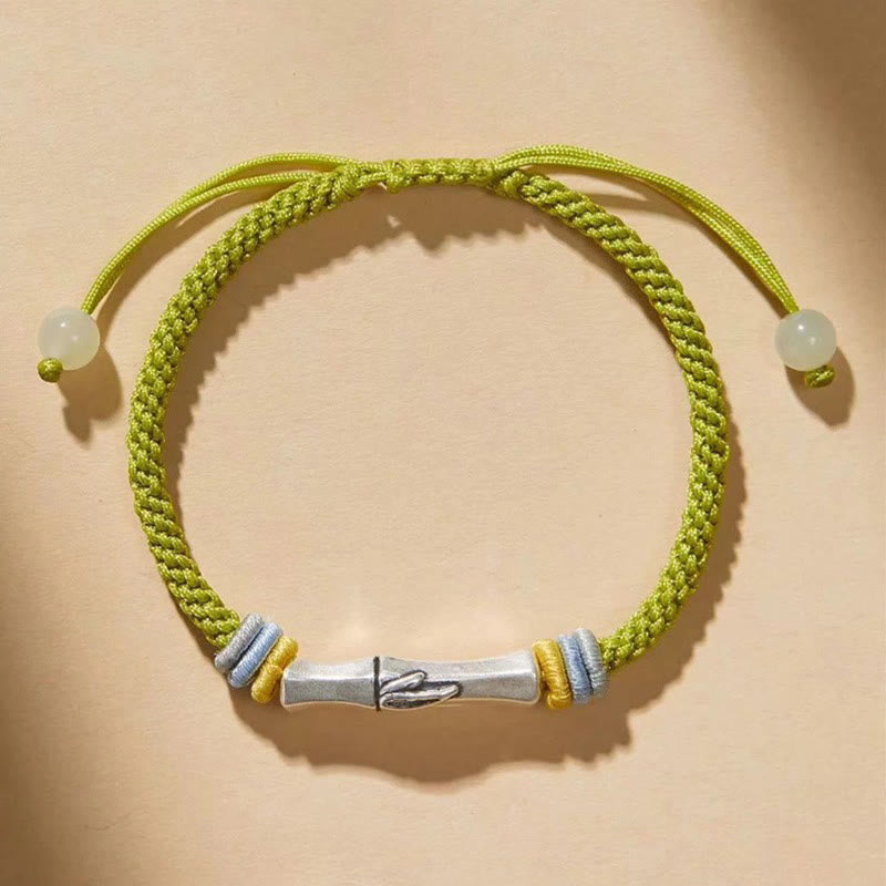 KarmaRipple's 999 Sterling Silver Red String Bamboo Enlightenment Bracelet p12