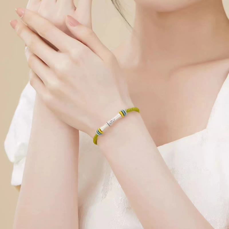 KarmaRipple's 999 Sterling Silver Red String Bamboo Enlightenment Bracelet p15