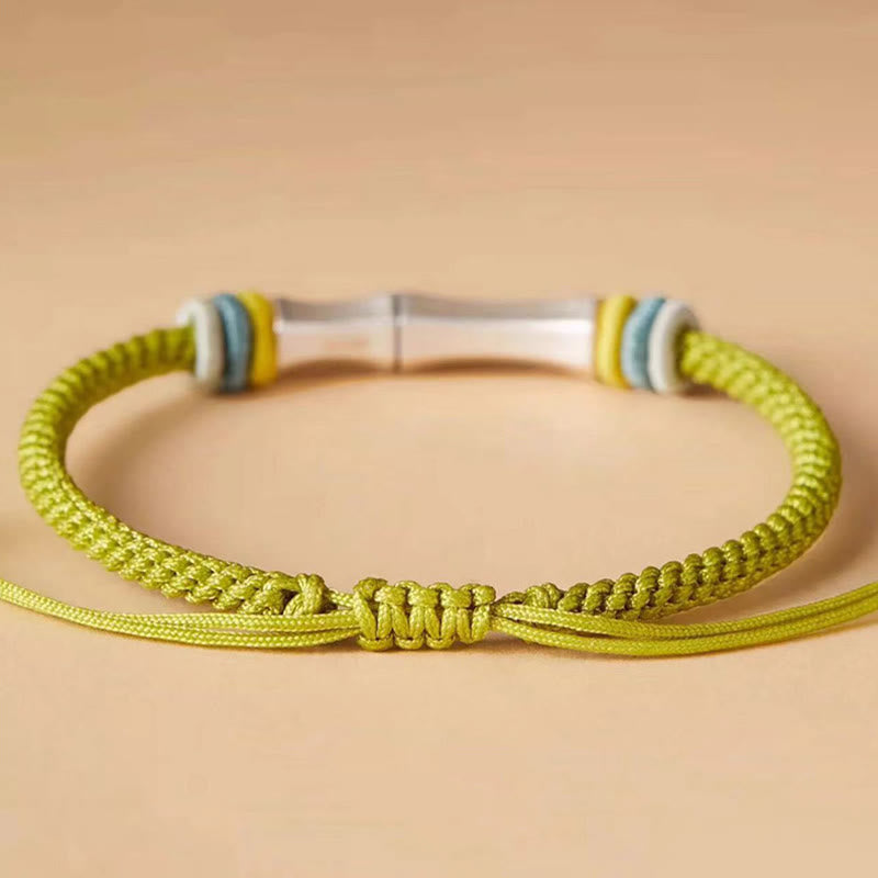 KarmaRipple's 999 Sterling Silver Red String Bamboo Enlightenment Bracelet p8