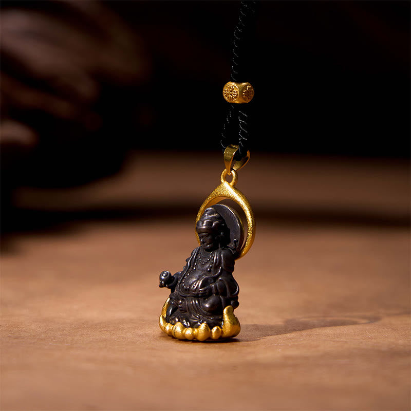 KarmaRipple's Tibetan Yellow Jambhala Yellow God of Wealth Buddha Serenity Pendant Necklace p3