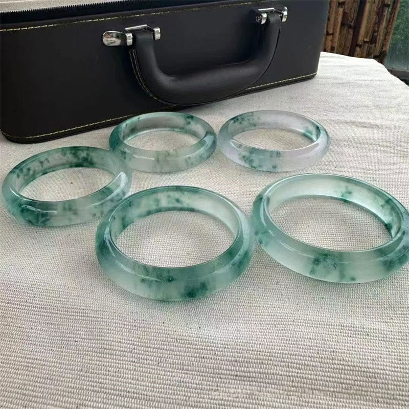 KarmaRipple's Authentic Jade Floating Flower Fortune Bracelet Bangle p10