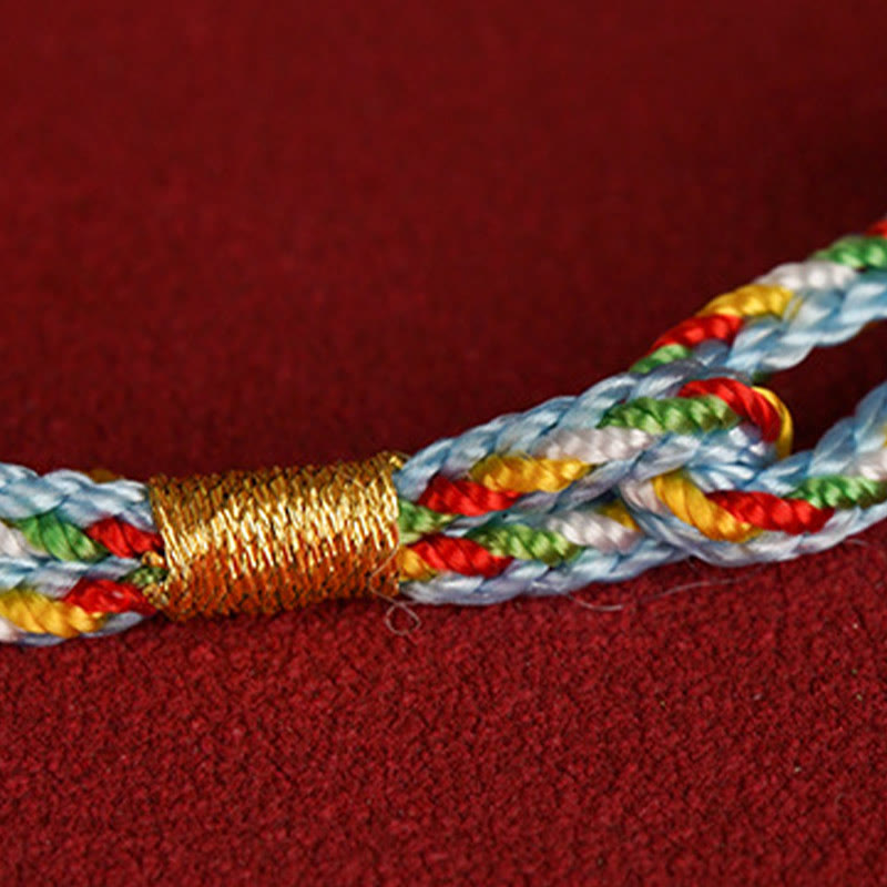 KarmaRipple's 925 Sterling Silver Fu Character Fortune Multicolored Rope Bracelet p13