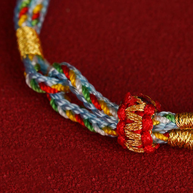 KarmaRipple's 925 Sterling Silver Fu Character Fortune Multicolored Rope Bracelet p14